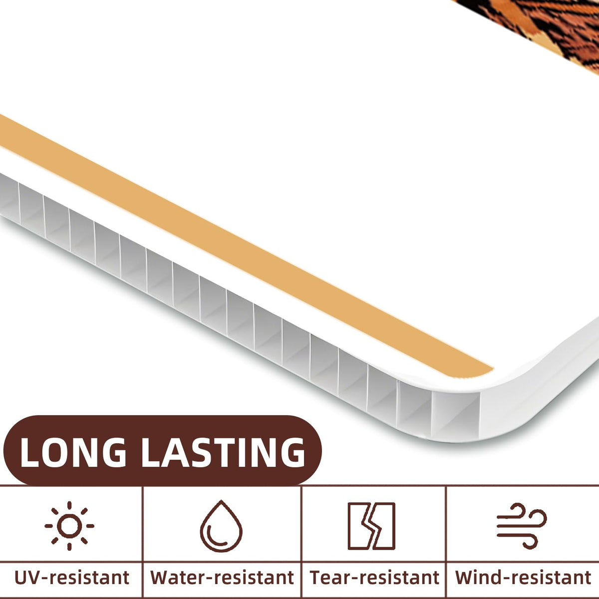 GXGGUS all-weather corrugated plastic sign withstands sun and rain