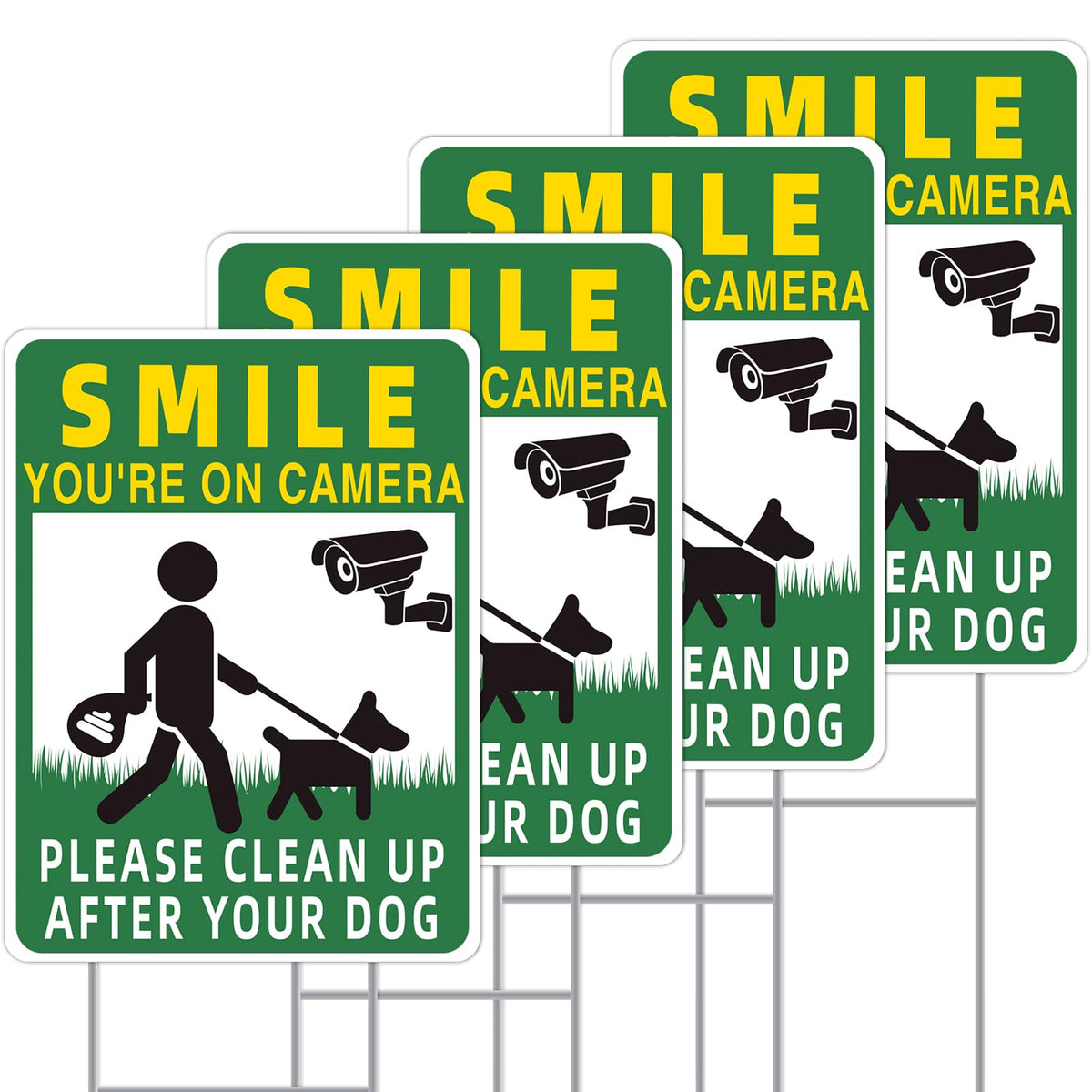 GXGGUS Clean UP dog sign front view shows double-sided visibility for yard reminders