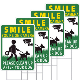 GXGGUS Clean UP dog sign front view shows double-sided visibility for yard reminders