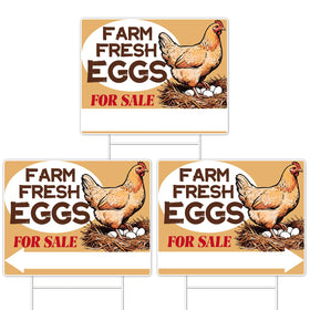 GXGGUS Farm Fresh Eggs sign, double-sided for high visibility from both directions