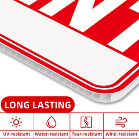 GXGGUS weather-resistant corrugated plastic sign in outdoor conditions
