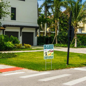 GXGGUS front yard neighborhood sign aids curb appeal and reminders.