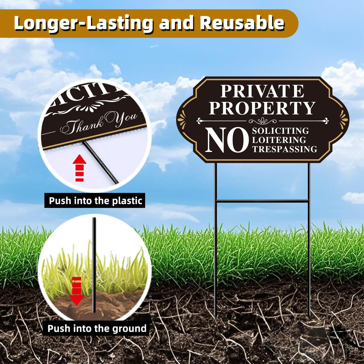 GXGGUS High-contrast sign offers day and night readability.