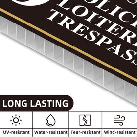 GXGGUS No Soliciting sign border design closeup highlights decorative look.
