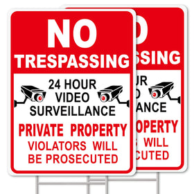 GXGGUS no trespassing sign for private property, 13x10, outdoor deterrence.