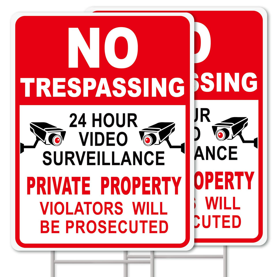 GXGGUS no trespassing sign for private property, 13x10, outdoor deterrence.