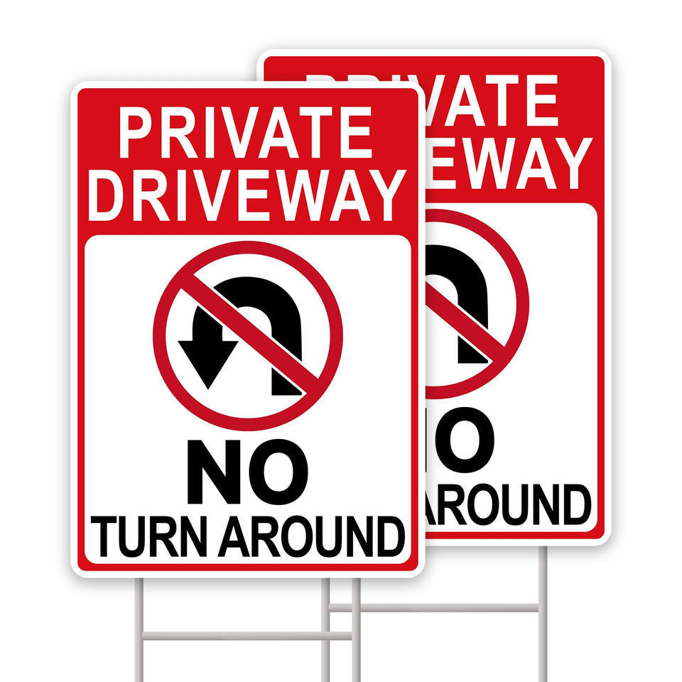 GXGGUS no turn around driveway sign 14x10, high visibility for clear driveway rules