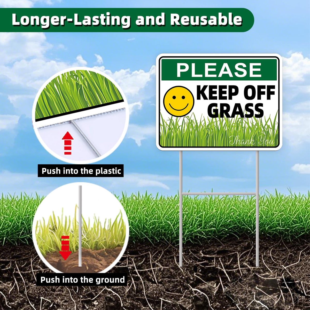 GXGGUS Outdoor yard sign installed in lawn for deterrence
