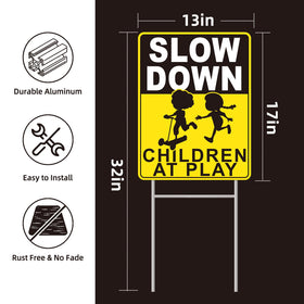 GXGGUS slow-down signs back view showing double-sided messaging for drivers