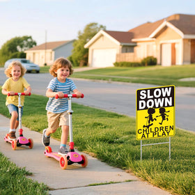 GXGGUS slow-down signs double-sided graphics visible from all angles