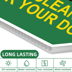 GXGGUS UV-coated waterproof plastic signs; durable outdoors in sun and rain