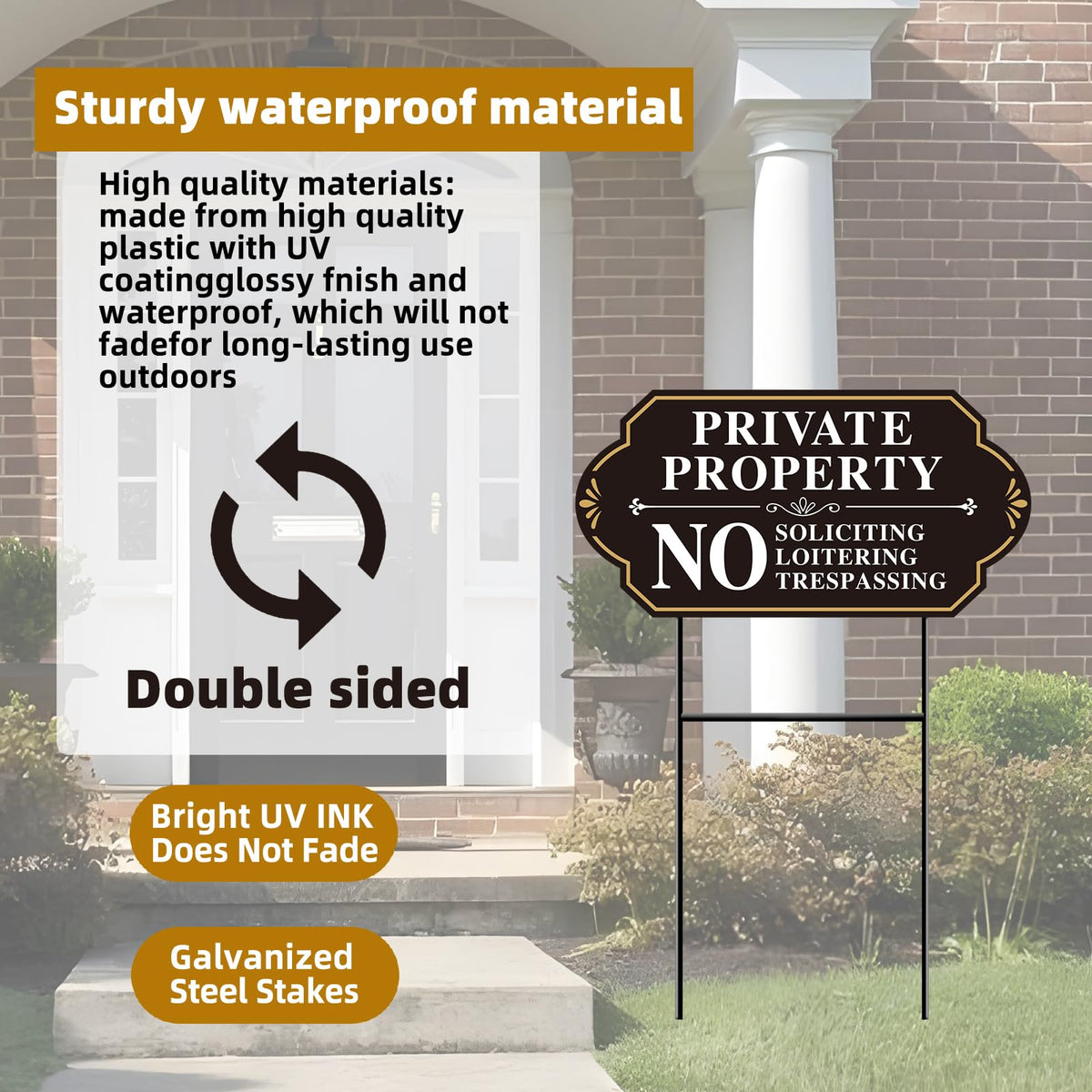 GXGGUS Weatherproof sign withstands sun and rain for lasting visibility.