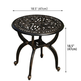 GXOUTAL 18.5-inch round table ideal for patios and small outdoor spaces