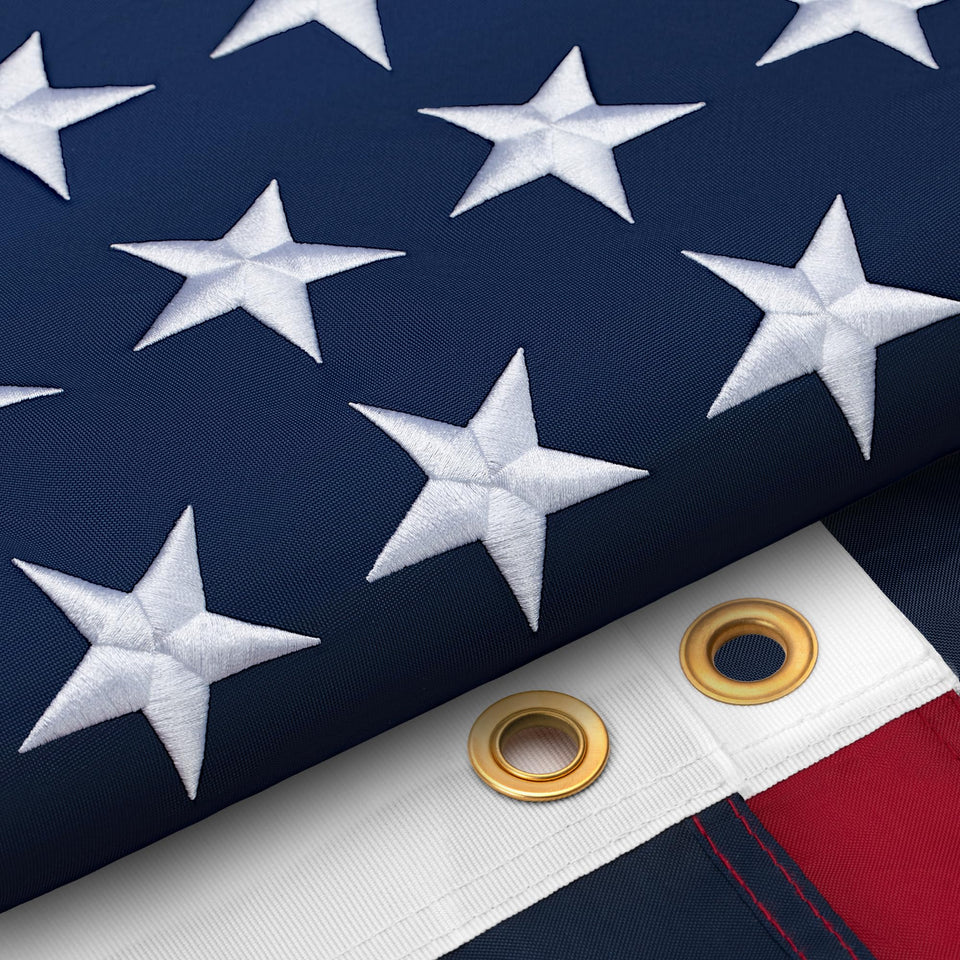 GYaozii American Flag 3x5 ft exterior with brass grommets for durable outdoor display.
