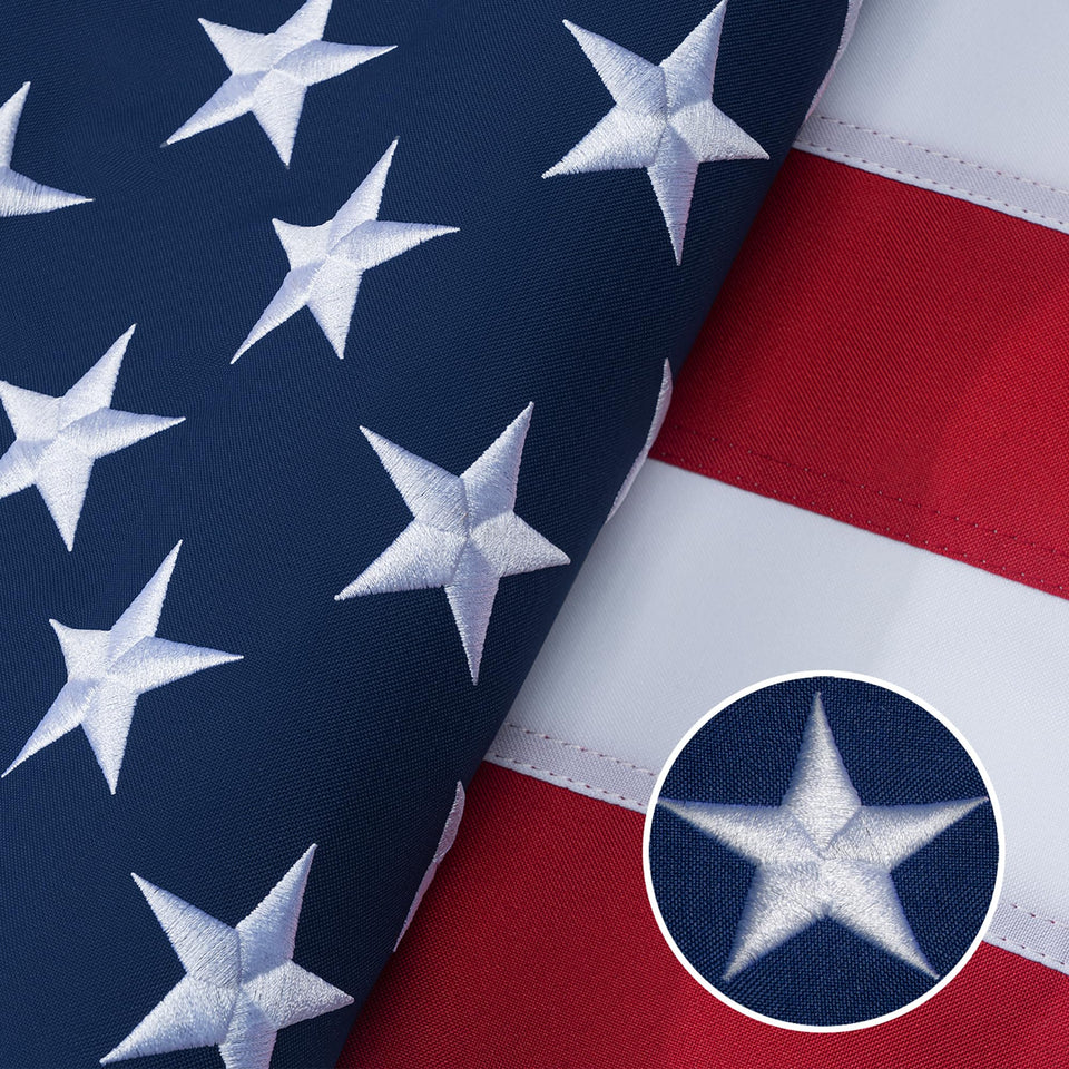 GYaozii American Flag 3x5ft with embroidered stars for outdoor durability