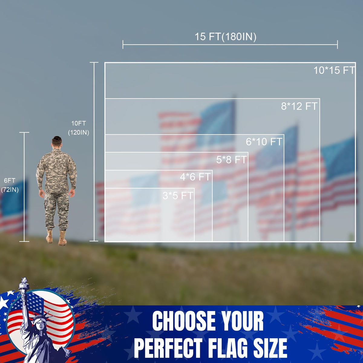GYaozii patriotic flag suitable for homes, businesses, and events