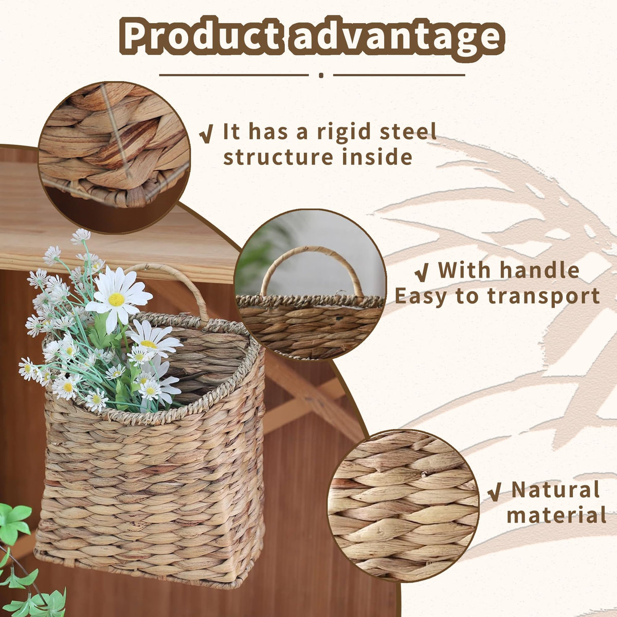 GYASVWU handwoven seagrass mouth basket adds rustic charm to any room
