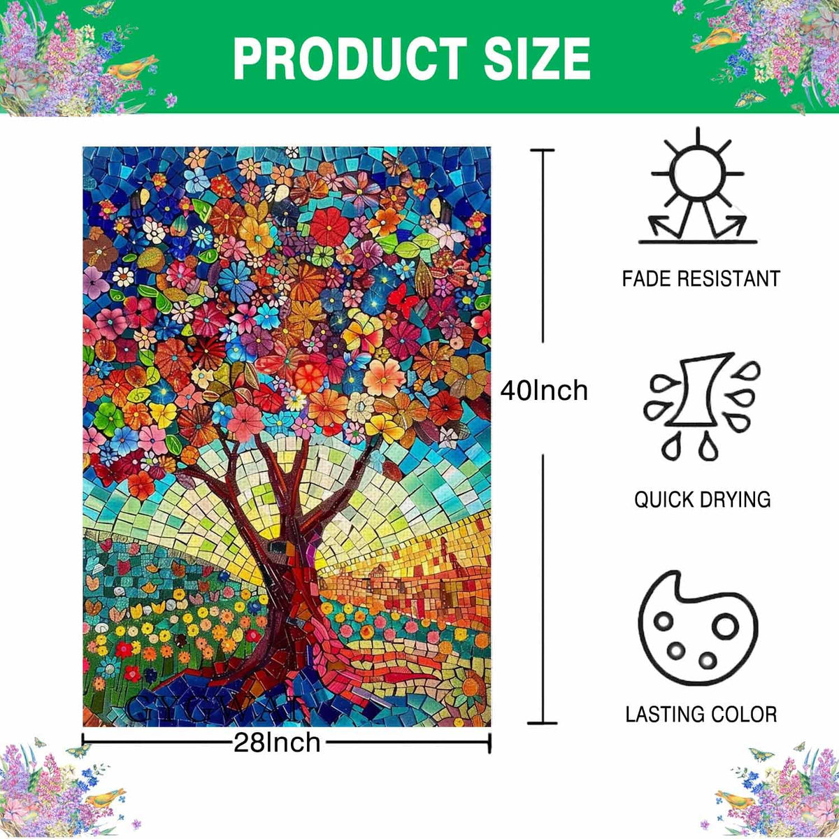 GYGWAI weather-resistant burlap flag withstands outdoor conditions with fade resistance.
