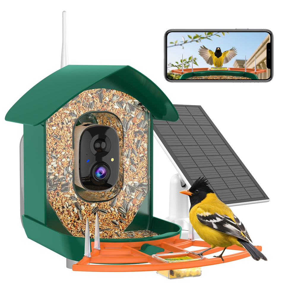 Gyozol Bird Feeder Camera front view for live garden birdwatching