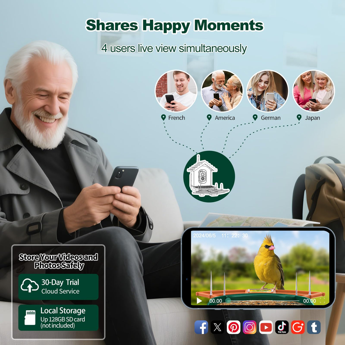 Gyozol Bird Feeder Camera gift idea for families and nature lovers