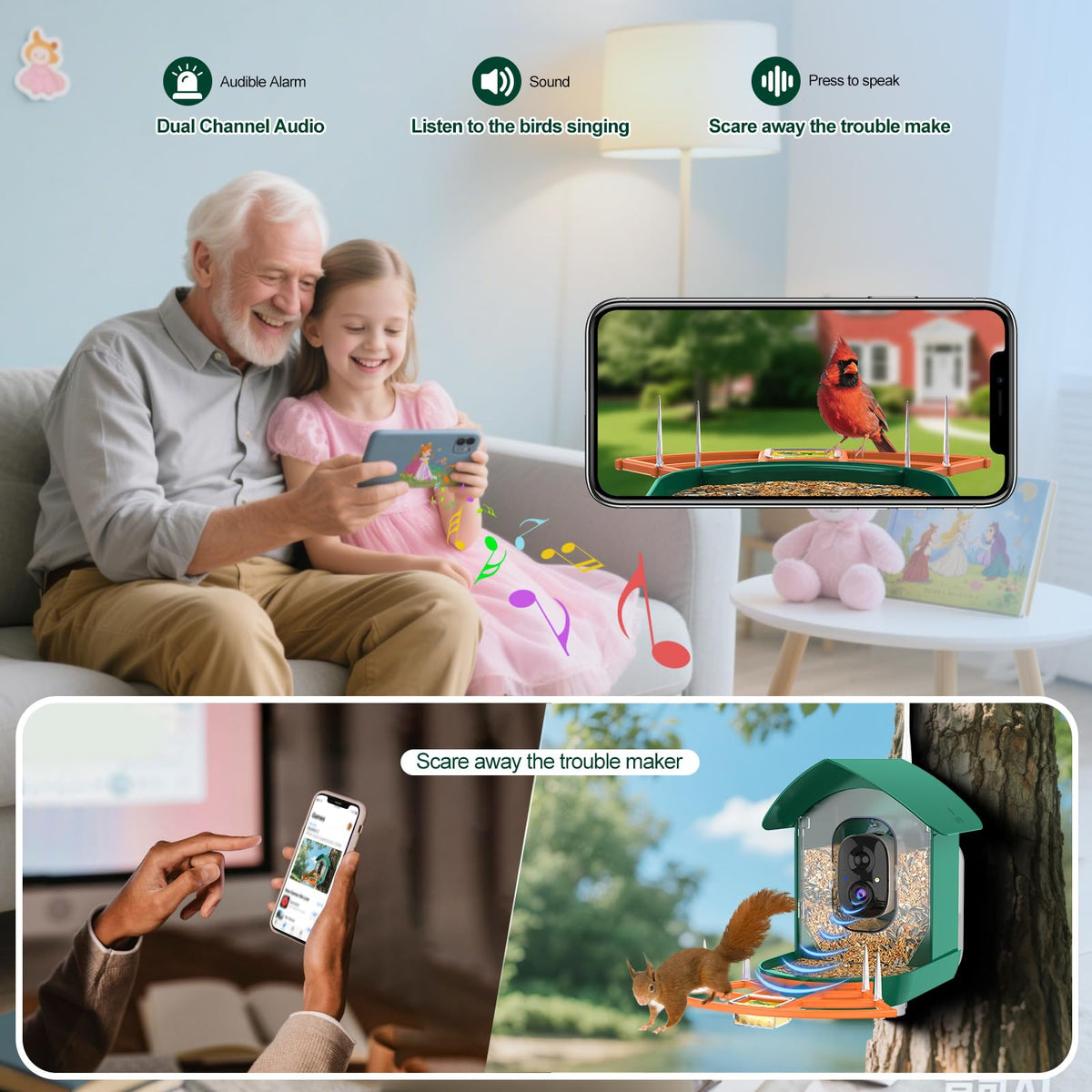 Gyozol Bird Feeder Camera night vision for after-dark birds