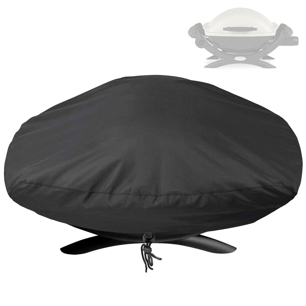 GYPNS grill cover for Weber Q1200 fit, protects during outdoor use.