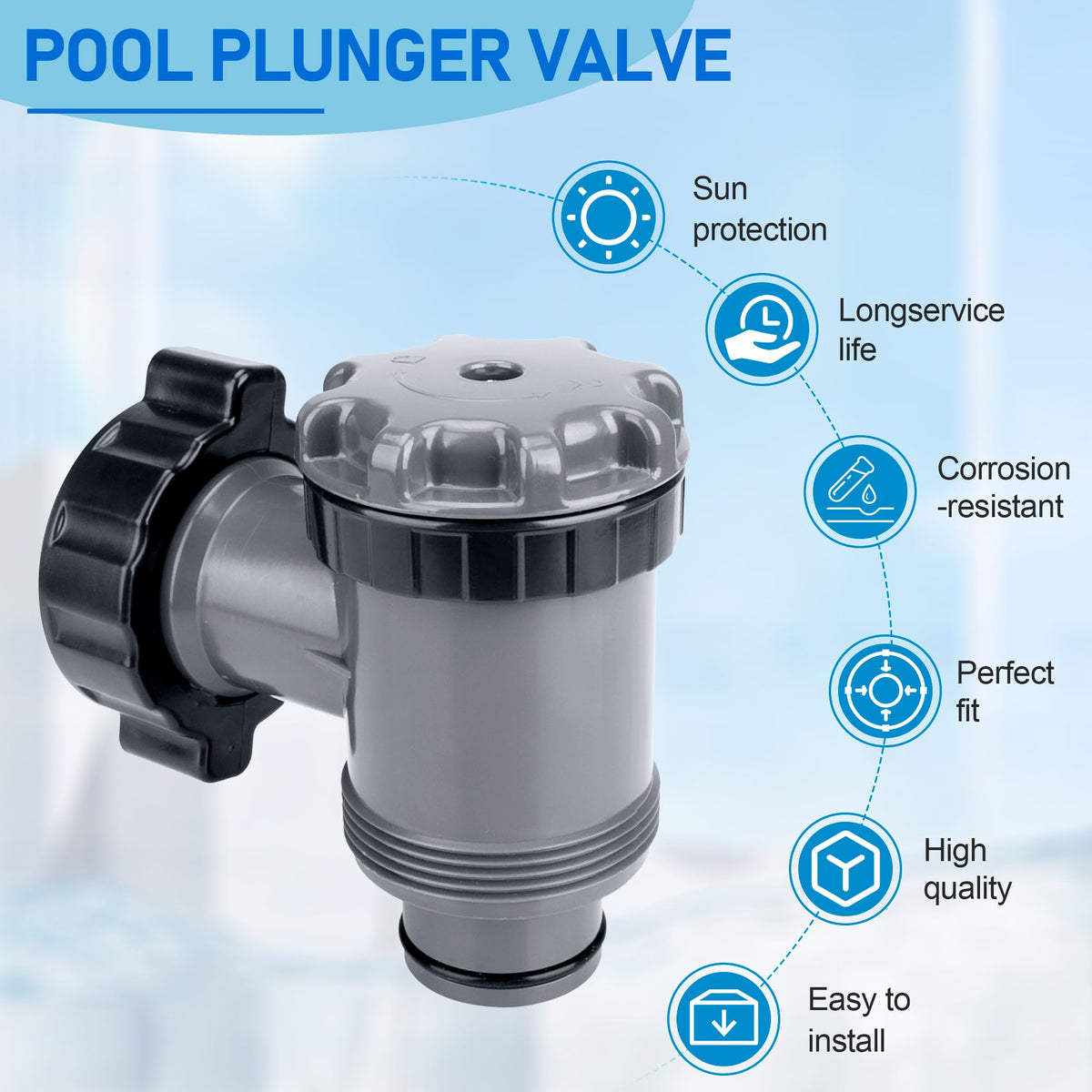 GYPNS plunger valve compatible with Intex models for reliable operation