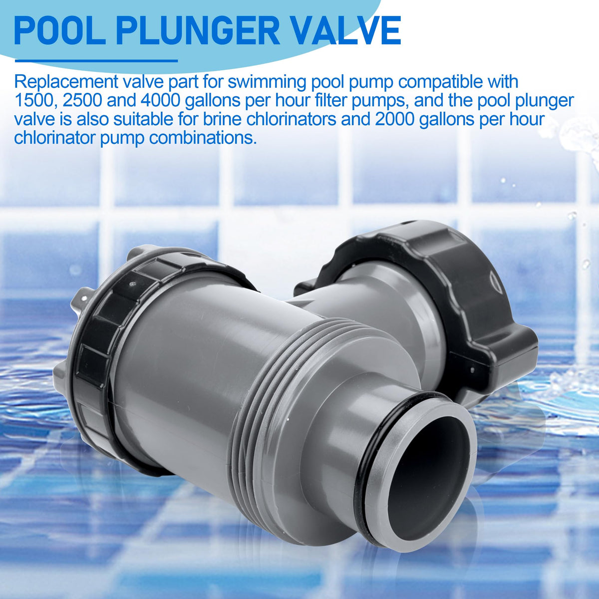 Pool pump hose connector by GYPNS supports 1.5-inch hoses for flexible setup