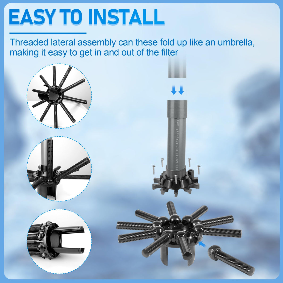 GYPNS SX244DA center-pipe connection provides a tight, stable flow