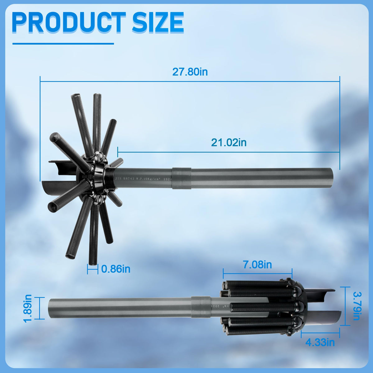 GYPNS SX244DA threaded lateral close-up shows durable filtration