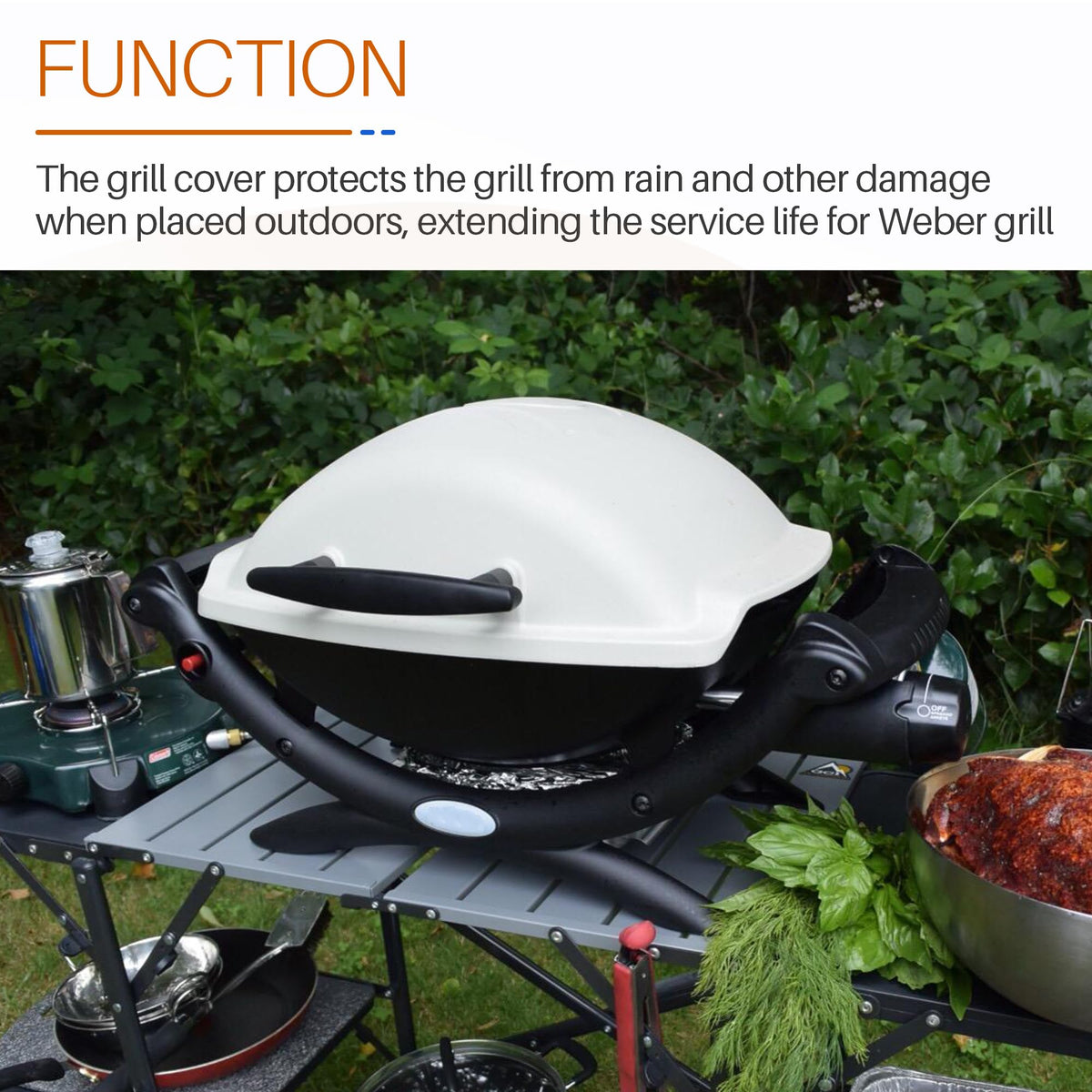 Compatibility note with Weber 7110 confirms broad grill coverage.