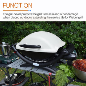 Compatibility note with Weber 7110 confirms broad grill coverage.