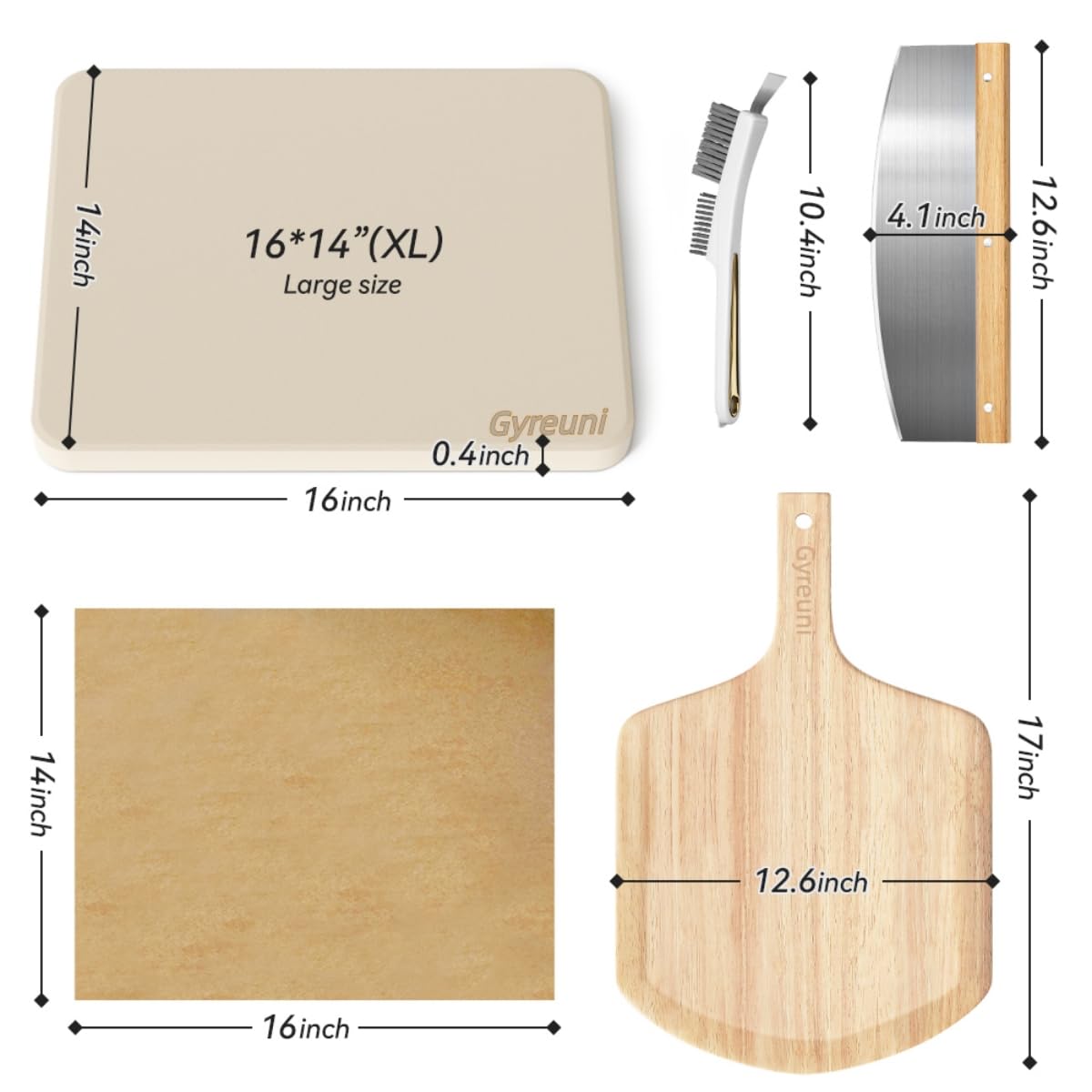 Gyreuni oak pizza paddle lifting pizza safely from heat