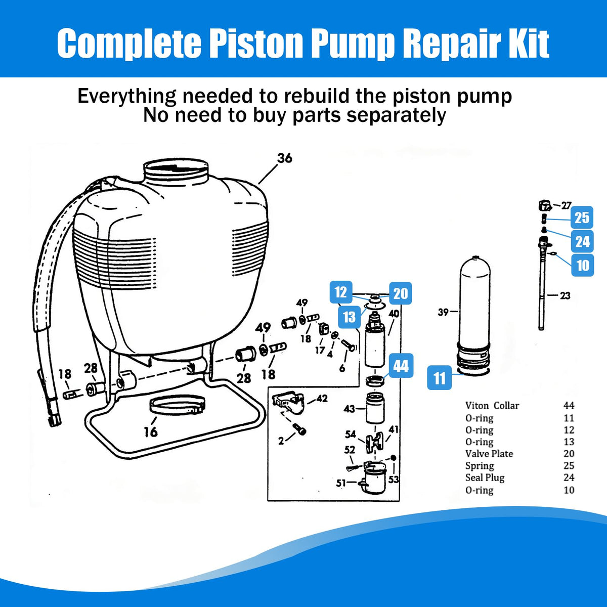 GYUTONG 0610407-K cylinder and piston area demonstrates smooth pump operation