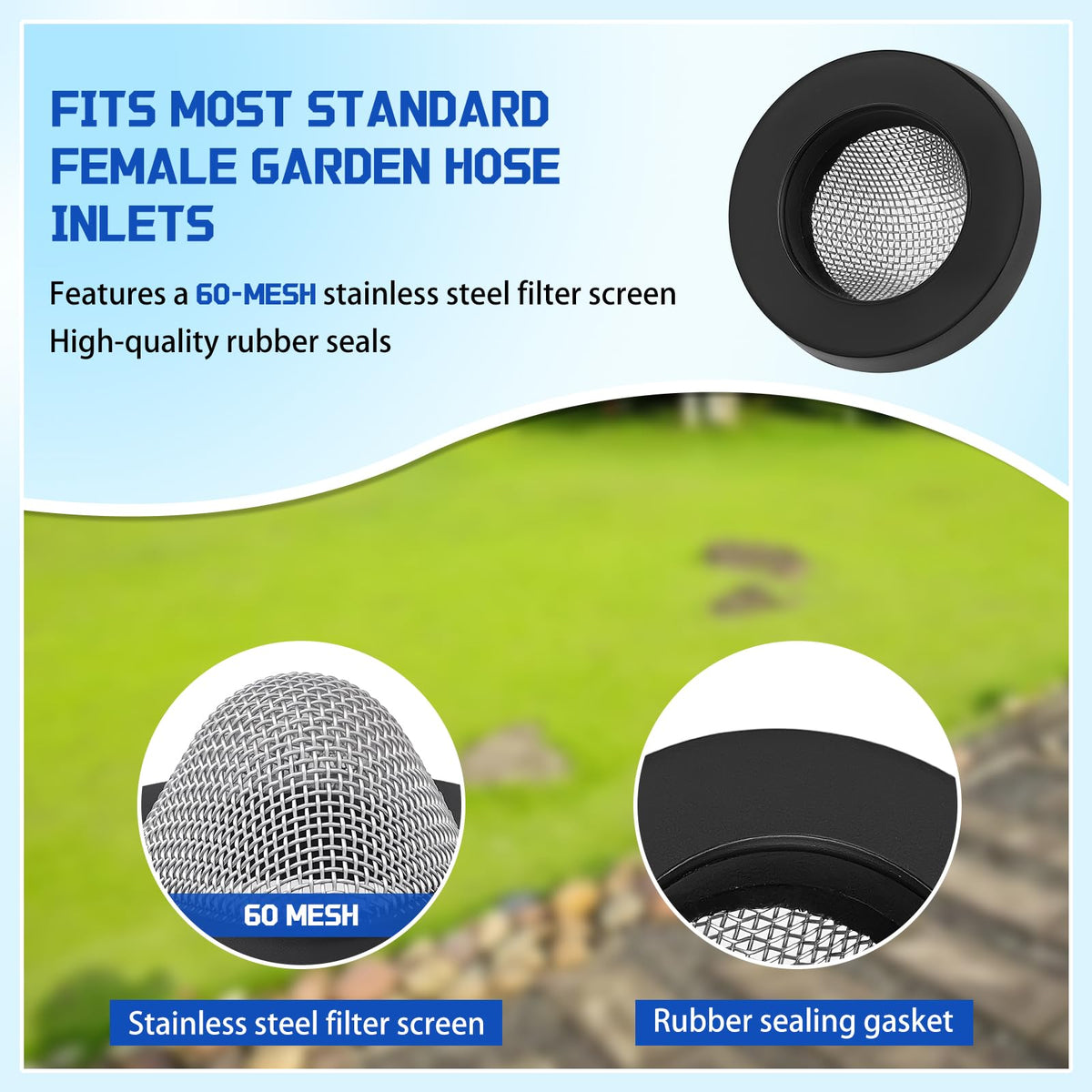 GYUTONG hose filter washers — easy install and a leak-free seal for clean water flow.