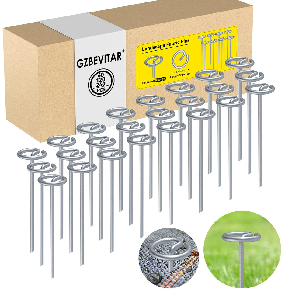 GZBEVITAR circle-top 6-inch landscape pin ready for secure ground anchoring and easy insertion.