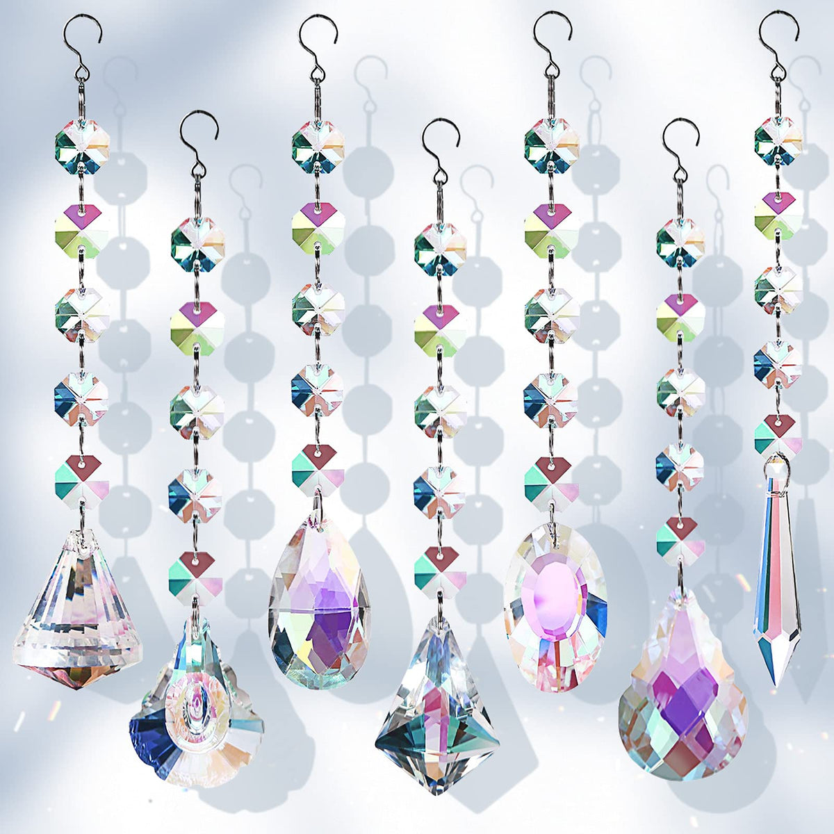 GZCGLN sun catchers crystals hanging in window casting rainbow light