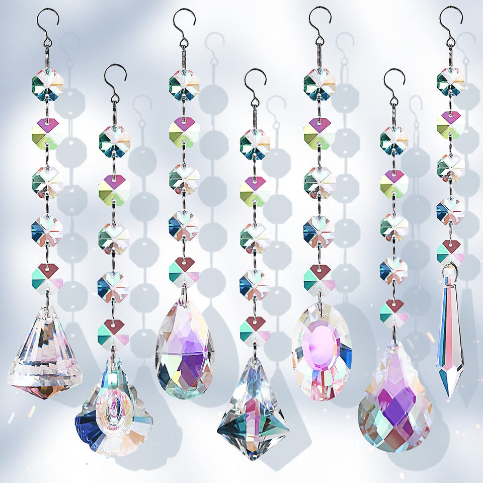 GZCGLN sun catchers crystals hanging in window casting rainbow light