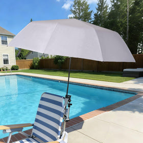 GZWKEAK beach chair umbrella with a 360 clamp for flexible shade
