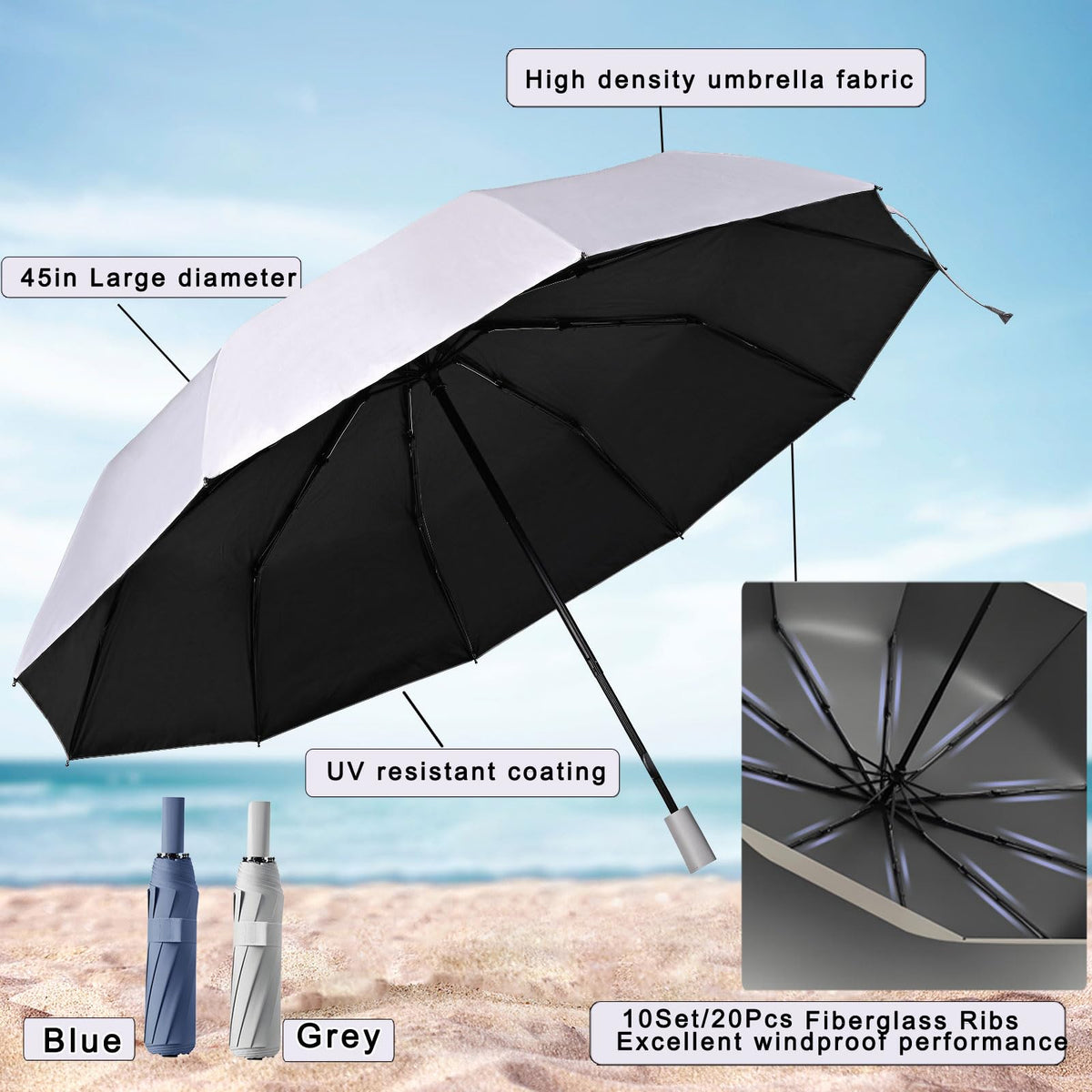 GZWKEAK 45 inch canopy provides UPF 50+ sun protection