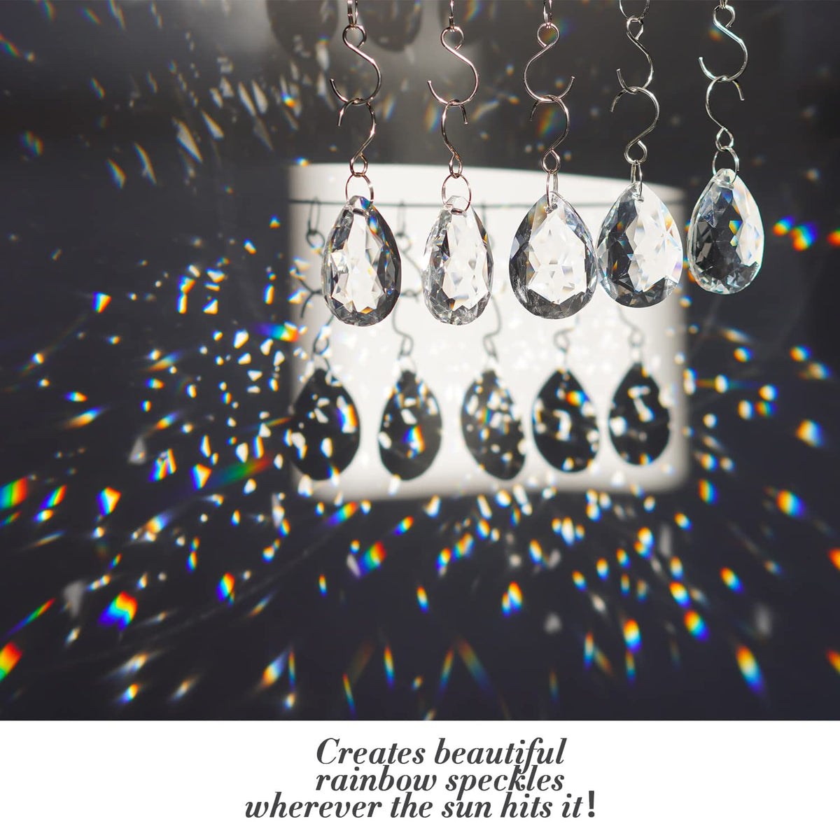 Prisms suitable for weddings and festive decor, catching colorful rays