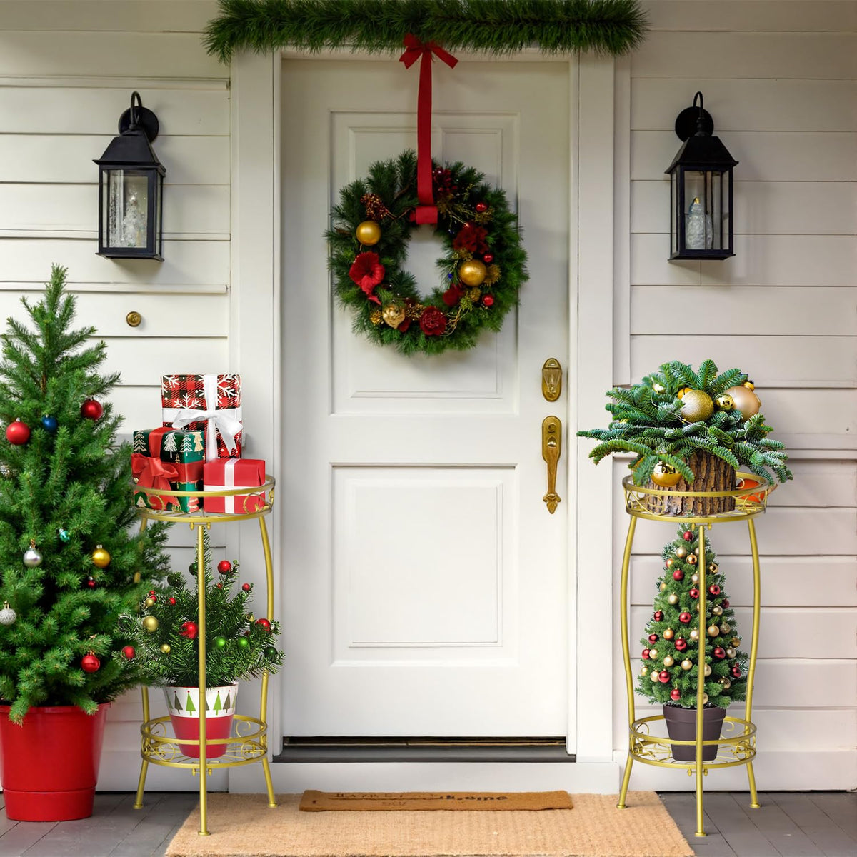 H HOMEXIN indoor outdoor plant stand blends with any decor