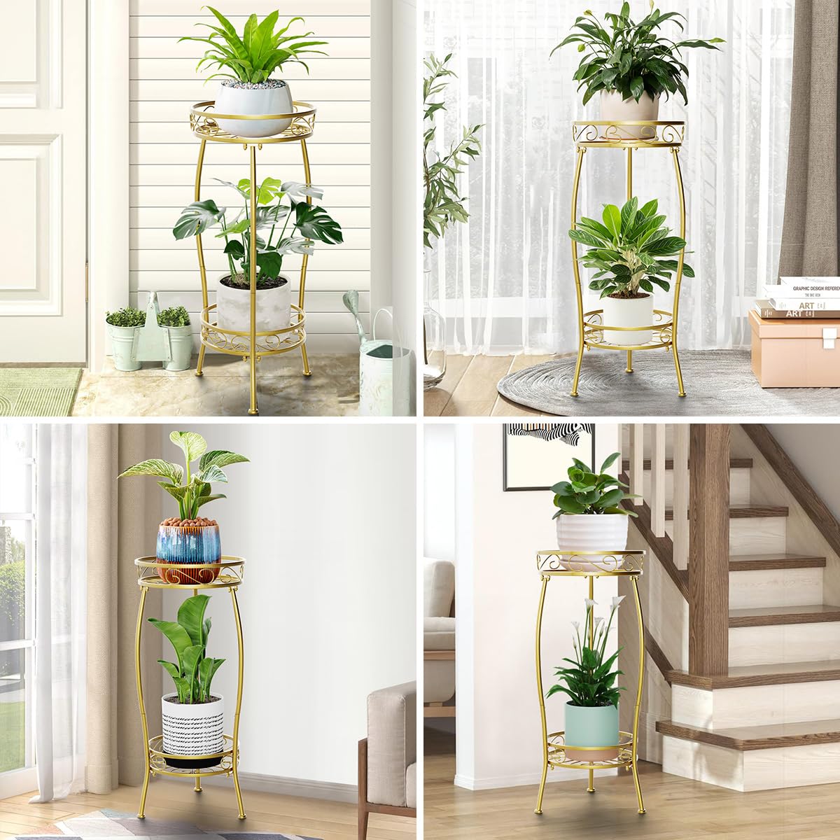 H HOMEXIN adjustable height stand offers two levels for varied displays