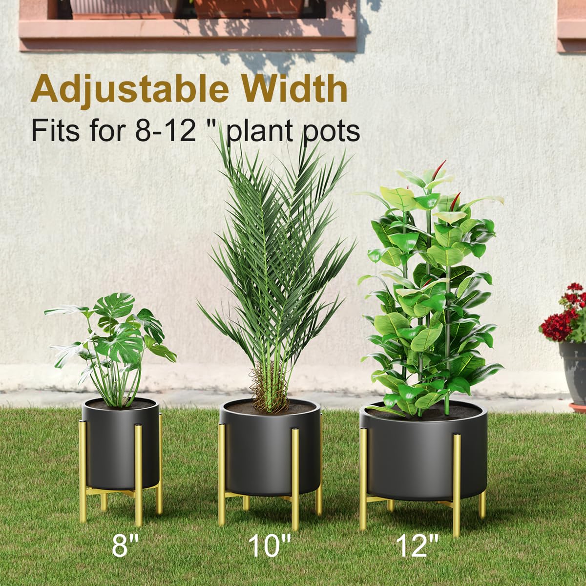 H HOMEXIN sturdy steel frame supports heavier pots safely.