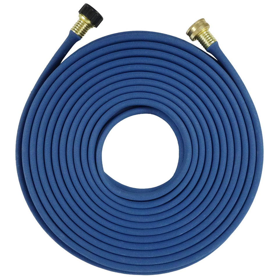 H2O WORKS flat soaker hose 50ft demonstrates even irrigation for garden beds