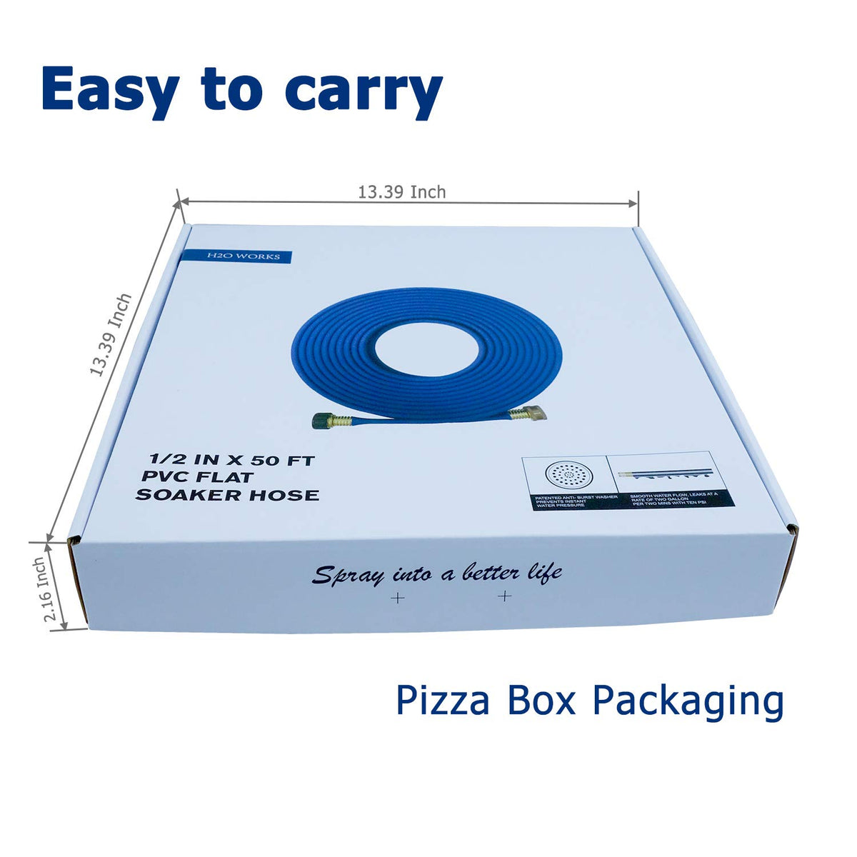 H2O WORKS storage-friendly flat hose shows easy packing after use