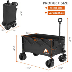 HAAGEEP Collapsible Wagon folds ultra-compact for tight storage spaces