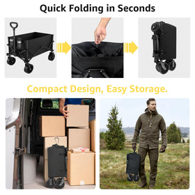 HAAGEEP collapsible wagon ergonomic handle for comfortable pulling