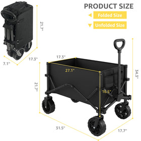 HAAGEEP collapsible wagon 600D fabric durable for outdoor use