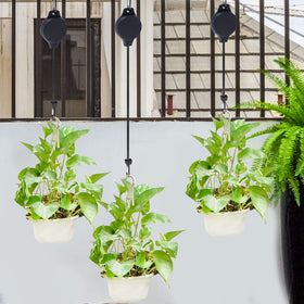 Haakong indoor-outdoor pulley system suitable for plants and feeders.